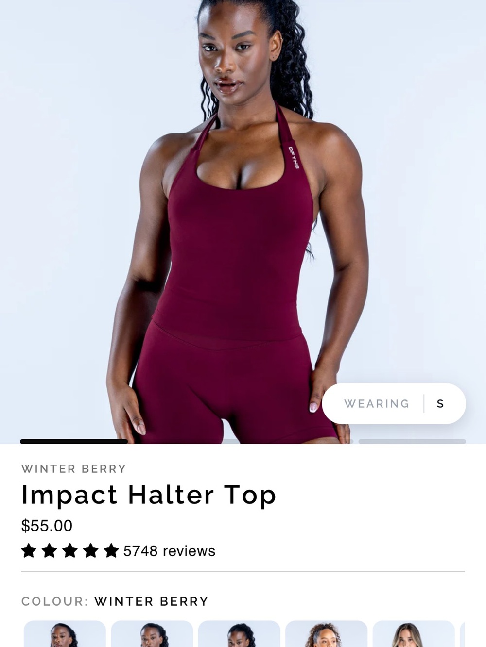 Dfyne Impact Halter Top - Winter Berry